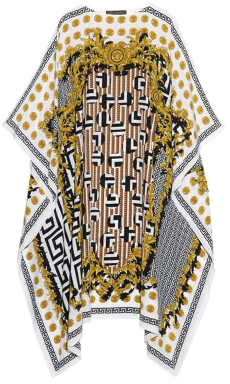 versace kaftan|VERSACE Printed chiffon kaftan .